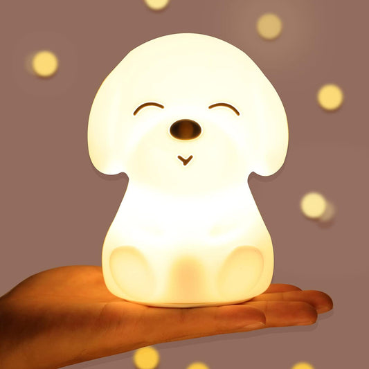 Adorable Portable Dog Night Light for Kids - Touch Control, Color Changing, Rechargeable & Battery Operated!
