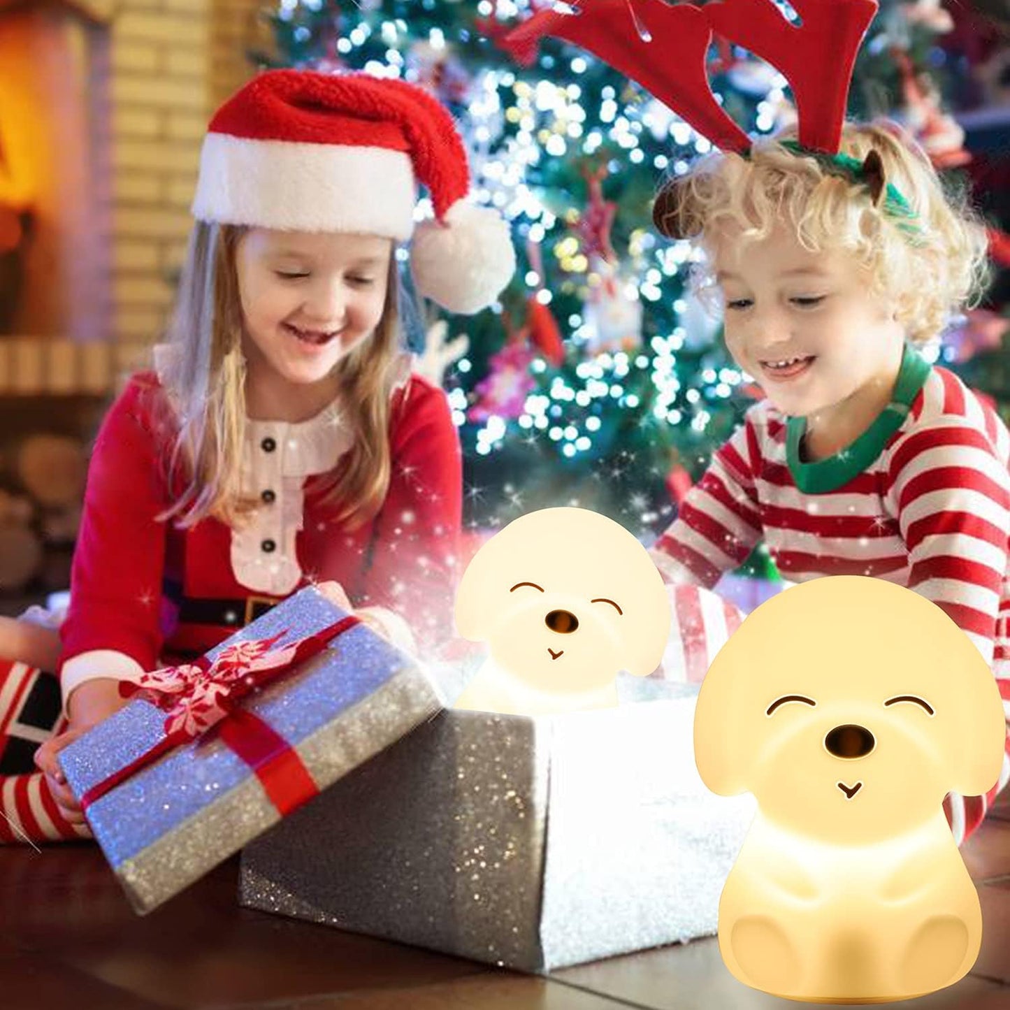 Adorable Portable Dog Night Light for Kids - Touch Control, Color Changing, Rechargeable & Battery Operated!